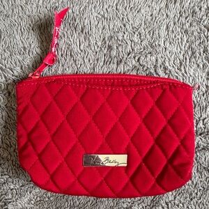 NWOT Vera Bradley Small Cosmetic Pouch - RETIRED Cheery Blossoms pattern / Red